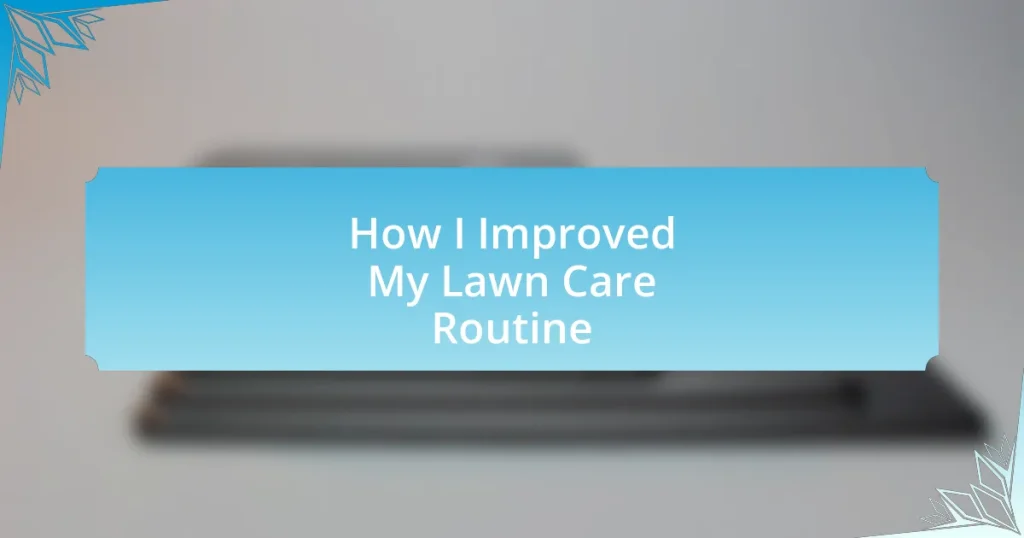 How I Improved My Lawn Care Routine